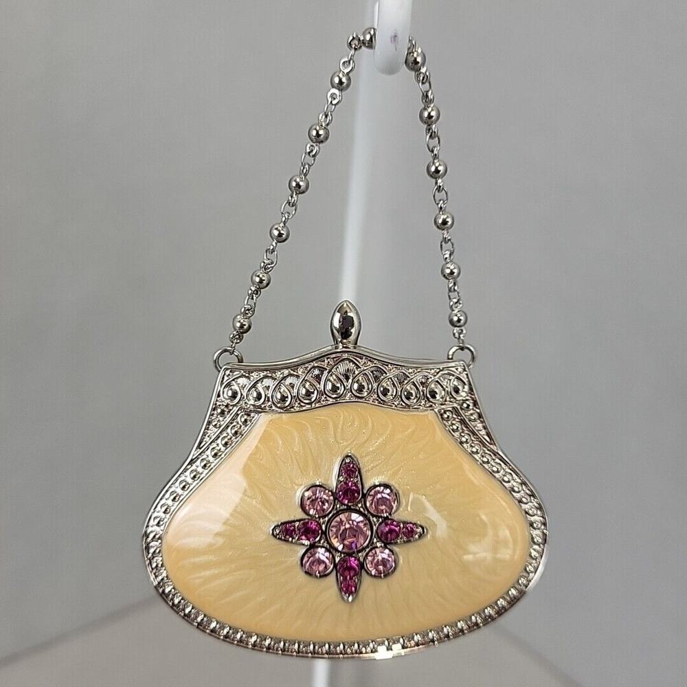 PartyLite HOLLYWOOD GLAMOUR Travel Tealight Holder Pink Purse w/Crystals